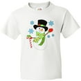thumbnail image 3 of Inktastic Christmas Snowman in Top Hat with Candy Cane Youth T-Shirt, 3 of 5