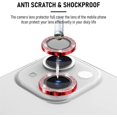 thumbnail image 4 of 2-Pack for iPhone 13 Mini 5.4 inch / 13 6.1 inch Camera Lens Protector, Camera Cover Circle Tempered Glass for iPhone 13 Mini 5.4 inch / 13 6.1 inch [Glitter Diamonds] - Red, 4 of 5