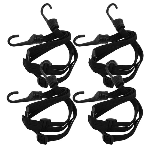 IFANLANDOR 4Pcs Black Motorcycle Luggage Bungee Straps with Elastic Rubber Tie Down