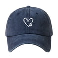 thumbnail image 2 of Womens Washed Baseball Cap Heart Dog Paw Print Sun Hat Outdoor Visor Cap Navy, 2 of 4