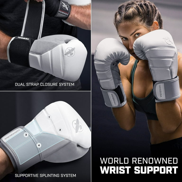 HAYABUSA T3 ボクシンググローブ ホワイト Hayabusa T3 Boxing Gloves for Men and Women - White/Grey, 16 oz