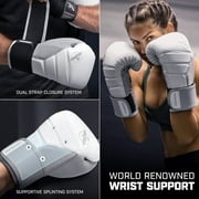 Hayabusa T3 Boxing Gloves for Men and Women - White/Grey, 16 oz