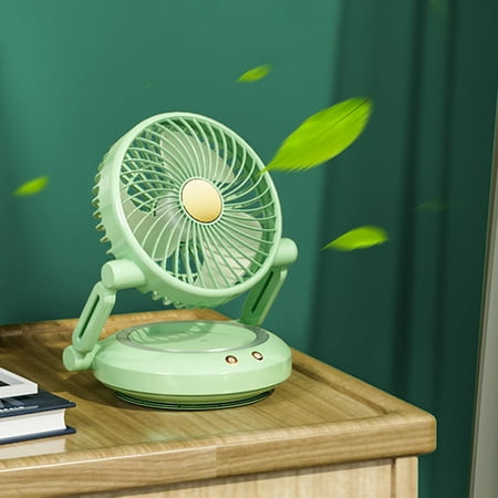 

GiliGiliso USB Desk Fan With Night Light Function 3 Speeds Desktop Table Fan Plug In Power Fan Rotation Strong Wind Quiet Personal Small Fan For Home Desktop
