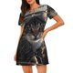 thumbnail image 1 of Easygdp Pilot Cat In Vintage Plane Camisón de manga corta para mujer, informal, estampado, 1 of 6