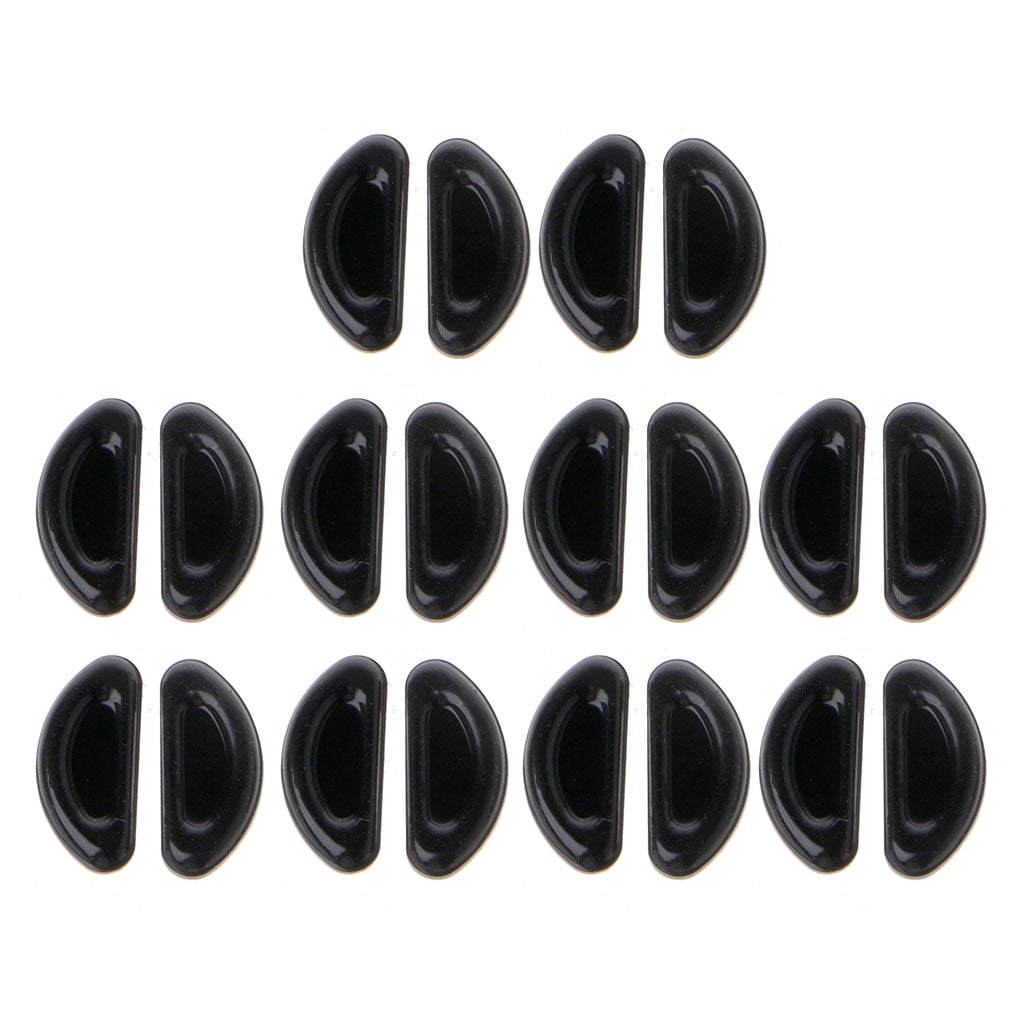Sorrowso 10 Pairs Adhesive Eye Glasses Nose Pads D Shape Stick on Anti