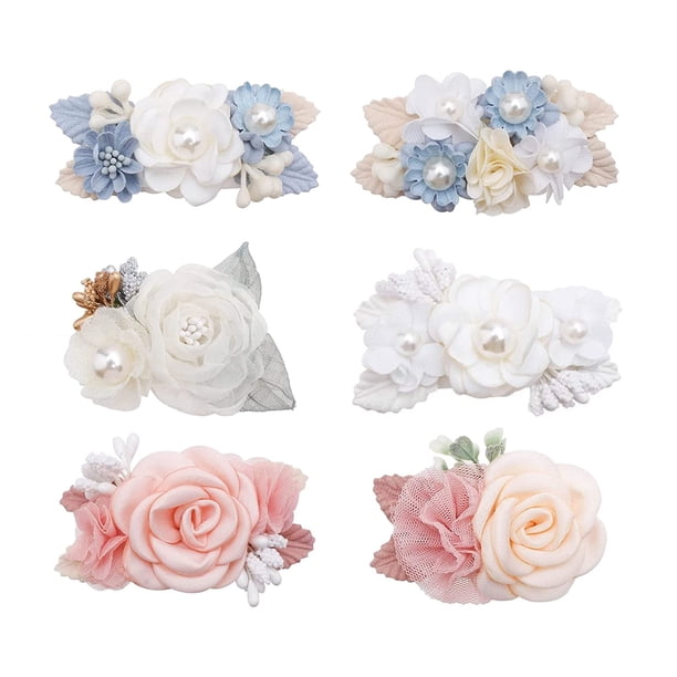 Set de 6 lazos para el pelo con forma de flor BFNAAGirl para bebés y niñas