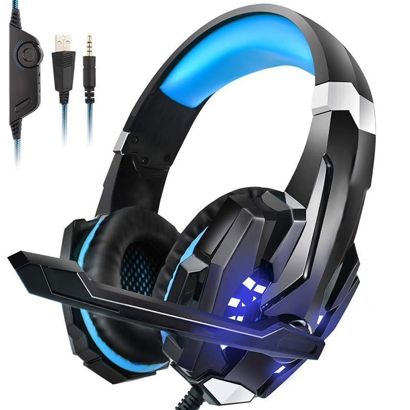 Black Over-Ear Headset Volume Control LED Lighting Gaming Headset Wired Headset with Microphone Black Over-Ear Headset Volume Control LED Lighting Gaming Headset Wired Headset with Microphone