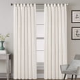 thumbnail image 1 of Tab Top Natural Linen Blended Airy Curtains for Living Room Home Decor Soft Rich Material Light Reducing Bedroom Drape Panels, Set of 2, 52 x 84 -Inch - Natural Pattern, 1 of 7