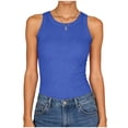 thumbnail image 6 of NIEWTR Womens Tank Tops High Neck Sleeveless Ribbed Tank Casual Basic Thick Strap Slim Fitted Racerback Shirts Womens Tank Summer Tank (XL,A148-Blue), 6 of 7