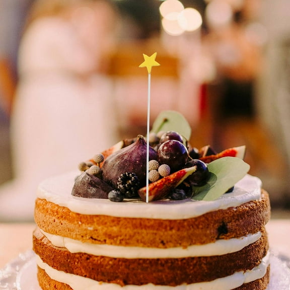 GETAJGHSD Galaxy Cake Topper Star Yellow Foam 100Pcs Elegant and Practical Dessert Embellishment