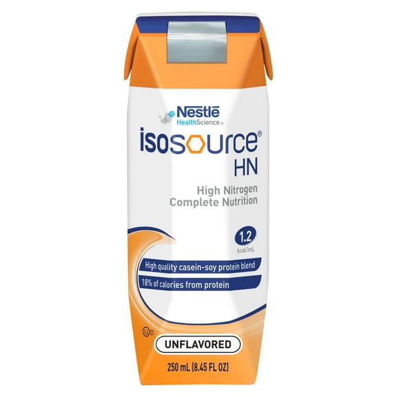 Nestle Isosource HN Tube Feeding Formula, Unflavored, 8.45-oz Carton, 1 Count, 24 Packs, 24 Total