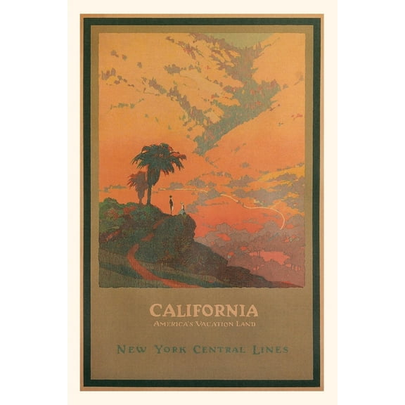 Pocket Sized - Found Image Press Journals: Vintage Journal Trevel Poster for California (Paperback)