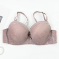 thumbnail image 3 of Xdegoge Women's Lace Steel Wire Classic Bra Elegant Push-Up Bralette Adjustable Straps Breathable Smooth Cozy Everyday Wear Solid Color Soft Support for All-Day Casual, 3 of 4
