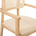thumbnail image 6 of Christopher Knight Home Modern Dining Chairs with Rattan Back and Beige Seats, Natural Wood Frame, Set of 2, 6 of 9
