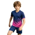 Boys Outfit Kids Quick Drying Sports Tracksuit Gradient V Neck Short ...