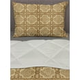 thumbnail image 3 of Oriental Comforter & Sham Bedding Set, Moroccan Style Intersecting Square Tiles Pattern with Quatrefoil Motifs, 3 pcs Duvet Set Microfiber Filling Quilt, 5 Sizes, Caramel and Beige, by Ambesonne, 3 of 4