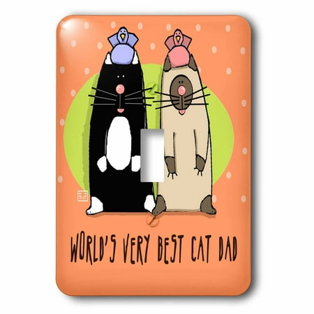 3dRose World s Best Cat Dad Cute Cartoon Kittens Pets Animals - Single Toggle Switch