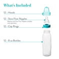 thumbnail image 6 of Evenflo Classic BPA-Free Plastic Baby Bottles, 8oz, Teal/Green/Blue, 12-Pack, 6 of 7