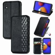 Case for Samsung Galaxy A01 Core Flip Cover Wallet Flip Cover Magnetic Protective - Black