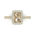 thumbnail image 2 of 1.86ct emerald cut yellow moissanite 18k yellow gold halo Bridal Wedding Engagement Promise Anniversary Ring for Women size 5, 2 of 7