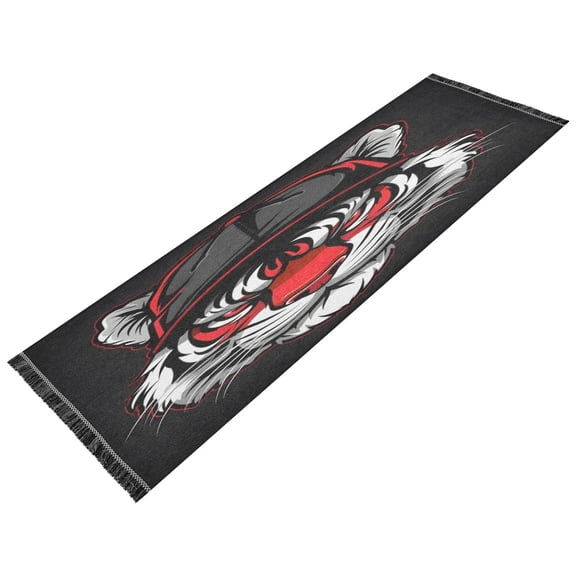 Runner Rug Classical Red Eye Tigther Style Pattern 72x23.5 indoor Washable Runner Rug
