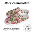 thumbnail image 6 of Rateoe Rose Flowers Print Women's Men's Cotton Knit Slippers Lightweight Memory Foam Indoor House Shoes with Anti-Skid Sole-46/47, 6 of 7