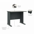 thumbnail image 3 of Series A 36W Office Desk in Slate and White Spectrum - Engineered Wood, 3 of 7