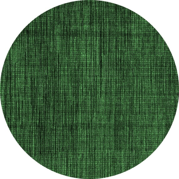 Ahgly Company Indoor Round Abstract Emerald Green Modern Area Rugs, 6' Round