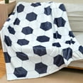 thumbnail image 2 of Soccer Blanket White and Black Sports Ball Throw Blanket Soccer Fans Gifts Soft Cozy Football Blanket for Boys Men Soccer Gifts for Kids and Adults (50"X60", White Soccer), 2 of 6