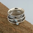 thumbnail image 4 of Larimar Dual Band 925 Sterling Silver Spinner Women Wedding Ring US-8.5, 4 of 6