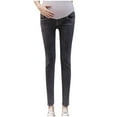 thumbnail image 2 of Women's Maternity Jeans Over Belly Skinny Denim Jeggings Comfy Stretch Pregnancy Pants Navy L, 2 of 3