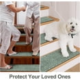 thumbnail image 5 of Green Retro Pattern Stair Treads Non Slip 15PCS 8"x30" Carpet Stair Treads for Wooden Steps, Rubber Backing Stair Runner Washable Safety Carpet for Stairs, Indoor Staircase Step Treads, 5 of 7