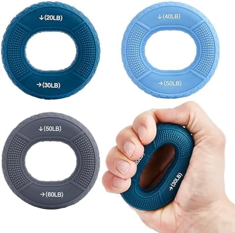 Hand Grip Strengthener, Grip Strength Trainer, Fingers Exerciser - Silicone Rings for Muscle Training Sports Rock Climbing Finger Rehabilitation Training,Hand & Wrist Muscles Trainer Stress Relie