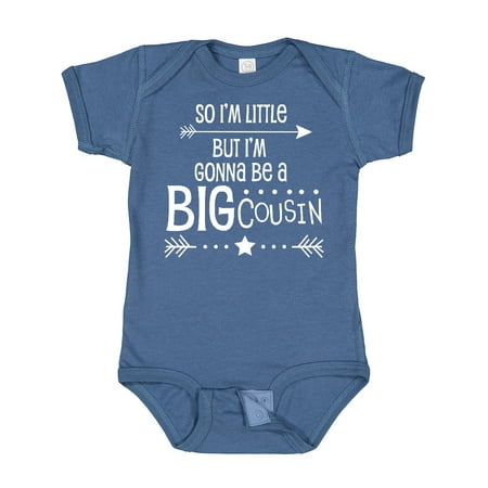 

Inktastic So I m Little but I m Gonna Be a Big Cousin Gift Baby Boy or Baby Girl Bodysuit