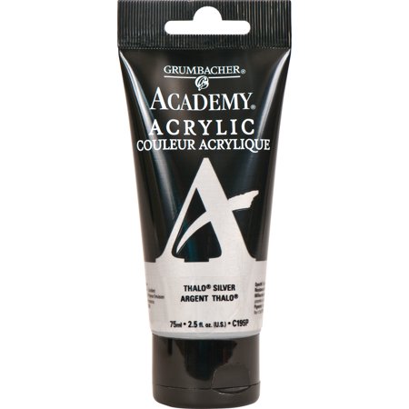 UPC: 0014173375988 | Grumbacher Academy Acrylic  75ml Tube  Thalo Silver