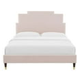 thumbnail image 6 of Modway Lindsey Performance Velvet Full Platform Bed in Pink, 6 of 9