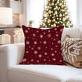 thumbnail image 4 of Ethan Taylor Landscape and Nature Throw Pillow Soft Cushion Cover 'Snowflakes Marooon Snow Flake' Modern Pattern Decorative Square Accent Pillow Case, 16x16 Inches, Red, White, 4 of 5