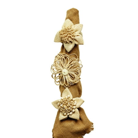 Flower Napkin Rings Soft Cotton Burlap Fabric Flower Napkin Ring - Set of 3 for Place Settings Wedding Receptions Dinner Parties Fall Paper Primitive Country ()