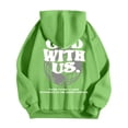 thumbnail image 4 of MHFRRA Sudadera con Capucha Estampada para Uso Diario Sudadera Informal para Mayor Comodidad y Estilo En Actividades Deportivas y de Ocio Verde, 4 of 5