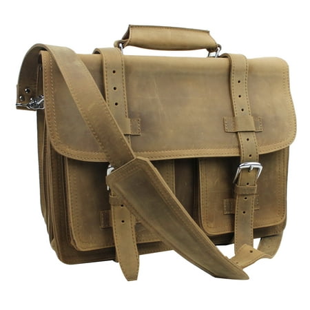 Black Leather Classic Briefcase - C.E.O. - 17 Classic Full Leather Briefcase Backpack L01.LB