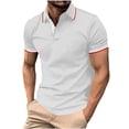 thumbnail image 2 of Big & Tall Golf Shirts for Men Plus Size Short Sleeve T-Shirts with Pocket S-5X Mens Pullover Button Collared Color Block Business Casual Tees Tops, 2 of 5