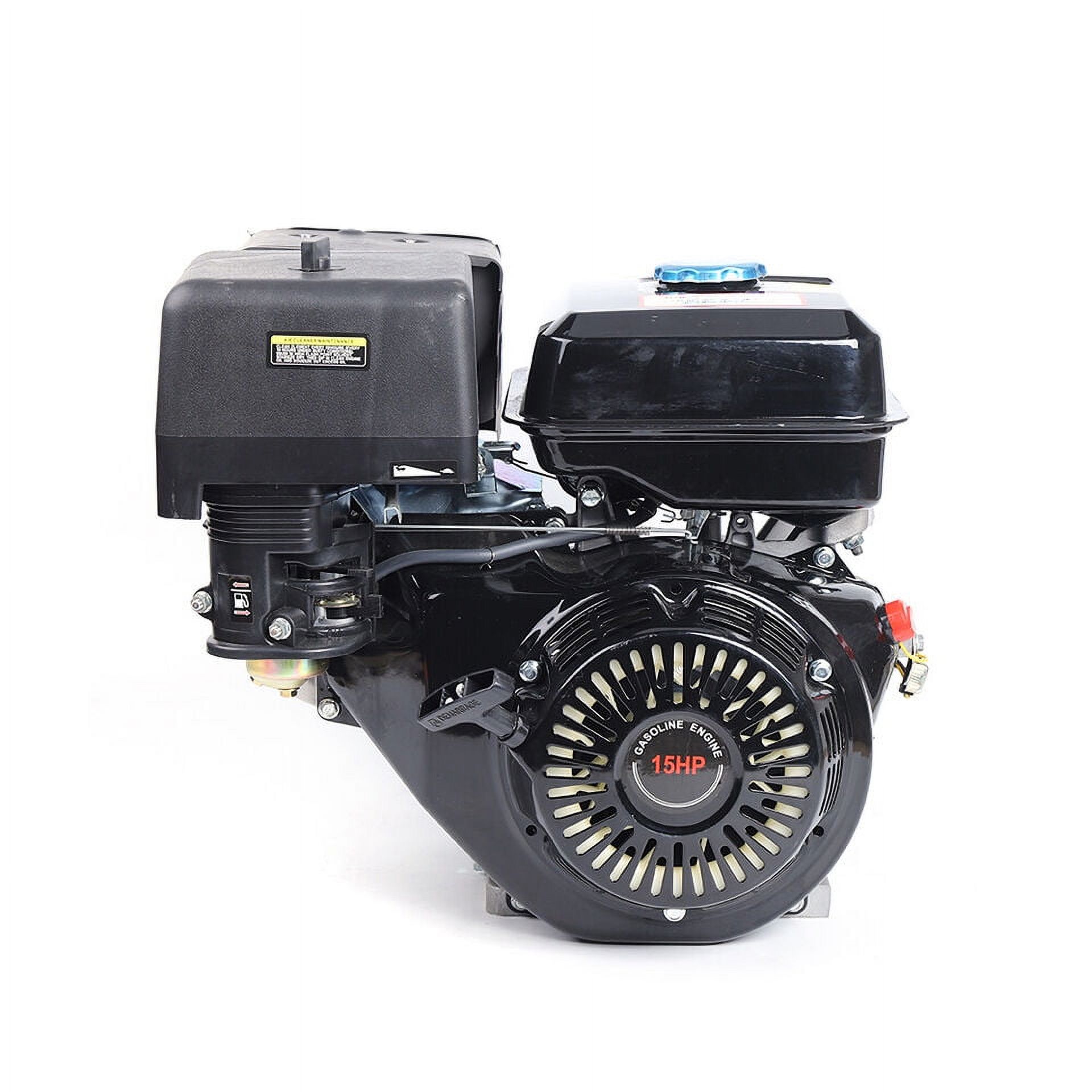 Fichiouy 420CC 4-Stroke OHV Horizontal Gas Engine Petrol 15HP Single Cylinder Gasoline Motor Recoil Manually Pull Start Air Cooled Black