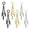 all colors (6pcs), variant on 2pcs Long Feather Leaf Earrings Clip On Non Piercing Tassel Stud for Men Women-Gold
