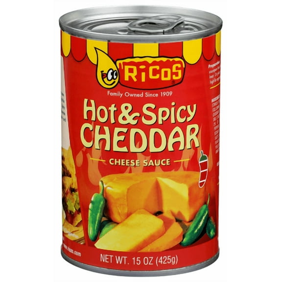 RICOS Hot & Spicy Shredded Cheese Sauce 15 oz (Pack of 12)