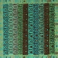 thumbnail image 1 of Ahgly Company Indoor Square Abstract Turquoise Blue Modern Area Rugs, 5' Square, 1 of 4