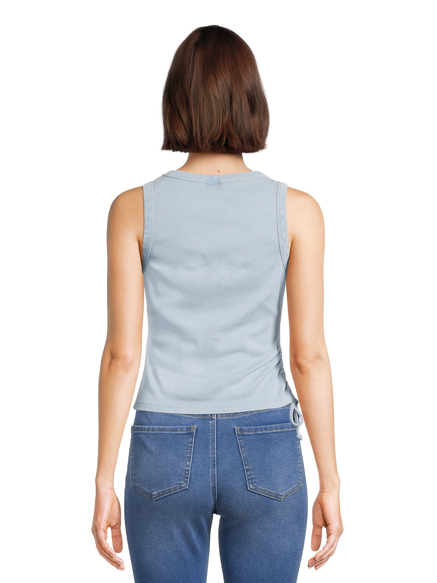 Self Esteem Juniors Graphic Tank Top with Ruched Sides