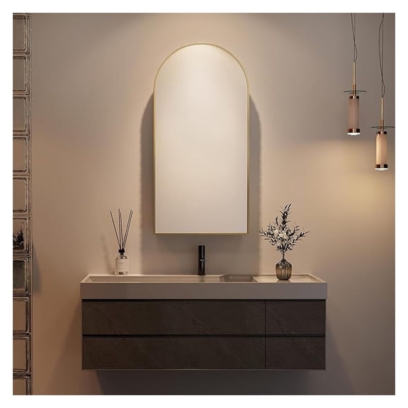 Arched Medicine Cabinet with Mirror,16x31Inch Brushed Medicine Cabinet with Storage , Bathroom Vanity Mirror Cabinet ,Wall Mounted Only,Mirrored Medicine Cabinets for Bathroom, Laundry Room