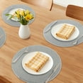 thumbnail image 2 of Unique Bargains Set of 6 Round Woven Placemats for Dining Table Gray, 2 of 6