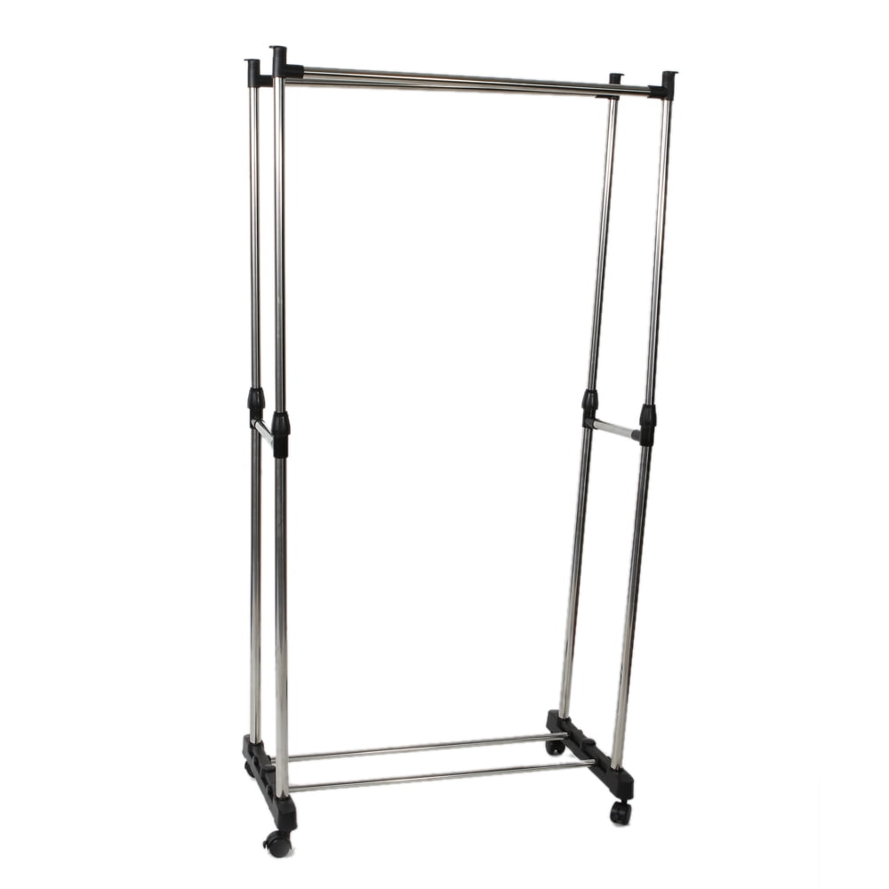 Kepooman Rolling Garment Racks for Clothes, Adjustable Closet Organizer