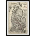 thumbnail image 2 of Marmont Hill Inc. 'Vintage Michigan Map' Framed Painting Print 16 x 24, 2 of 5